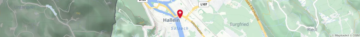 Kartendarstellung des Standorts für Burgfried-Apotheke in 5400 Hallein